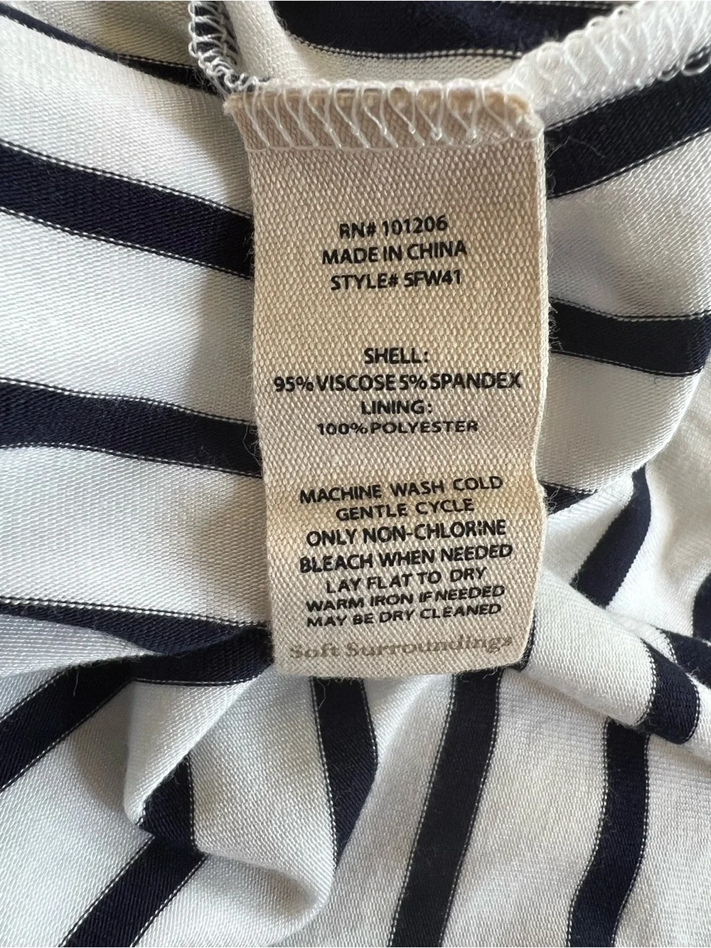 Soft Surroundings Vela Infinity Navy Blue White Striped Ruched Maxi Dress 3X